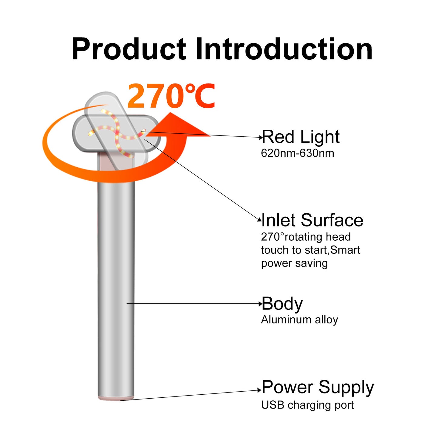 Red LED light therapy & EMS face eye facial wand