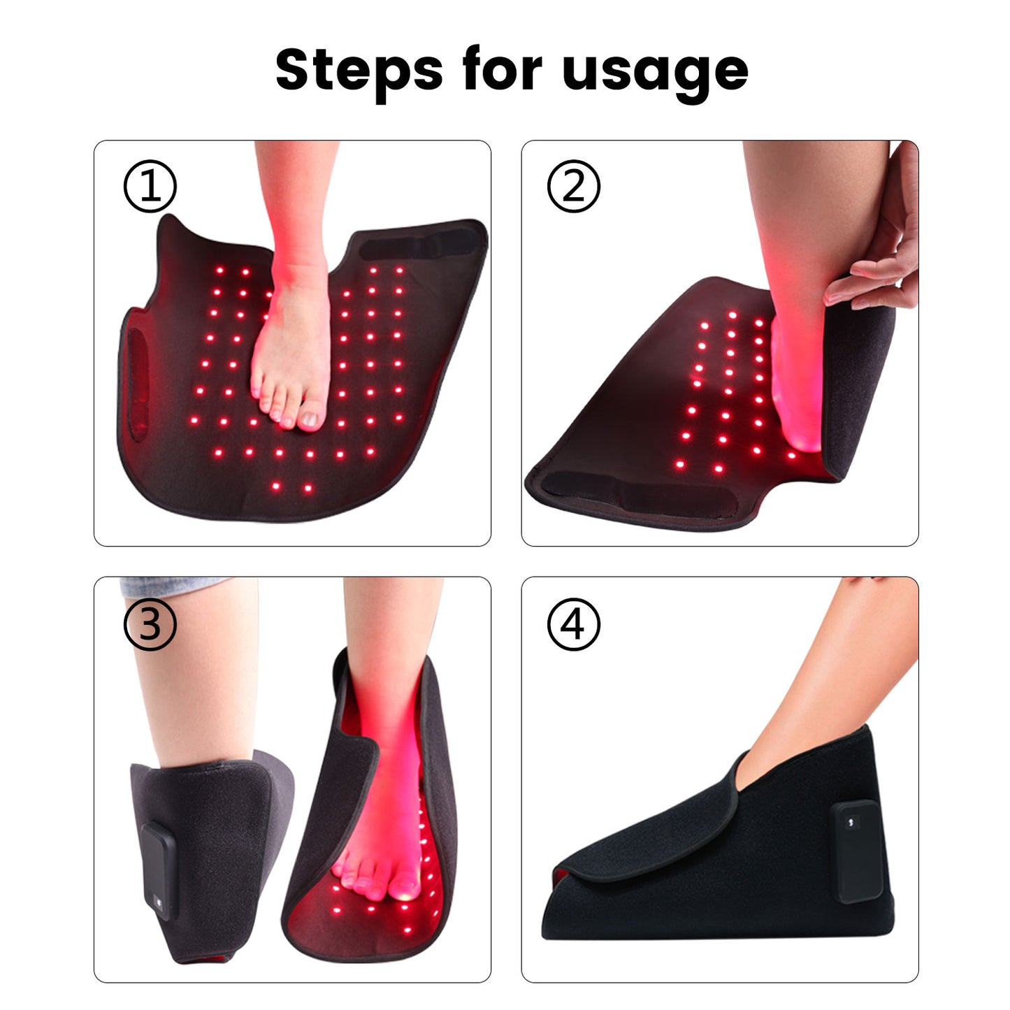 Walk Freely Battery-Powered 660 nm / 850 nm LED Foot Therapy Shoes