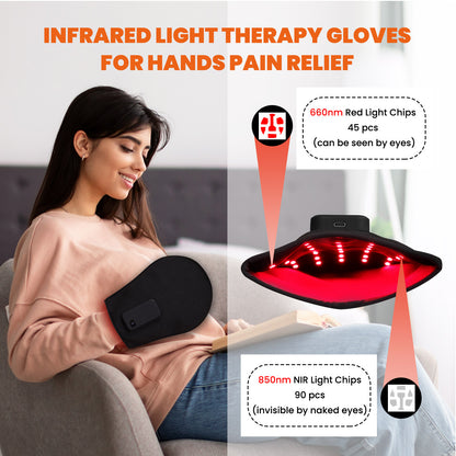 Redipy FlexHand Red & Near-Infrared Light Therapy Gloves